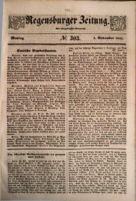 Regensburger Zeitung Montag 3. November 1845