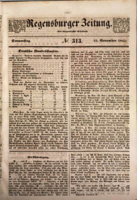 Regensburger Zeitung Donnerstag 13. November 1845