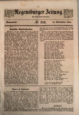 Regensburger Zeitung Samstag 15. November 1845