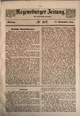 Regensburger Zeitung Montag 17. November 1845