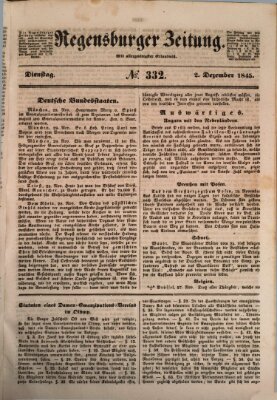 Regensburger Zeitung Dienstag 2. Dezember 1845