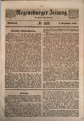 Regensburger Zeitung Mittwoch 3. Dezember 1845