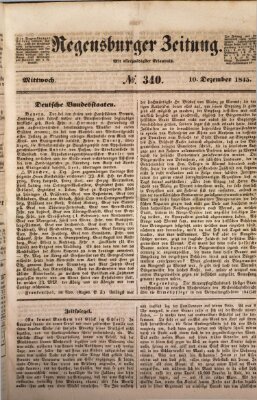 Regensburger Zeitung Mittwoch 10. Dezember 1845