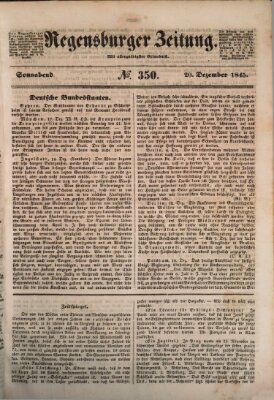 Regensburger Zeitung Samstag 20. Dezember 1845