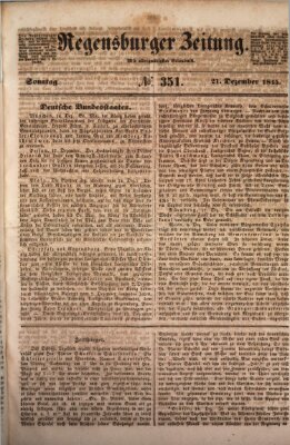 Regensburger Zeitung Sonntag 21. Dezember 1845