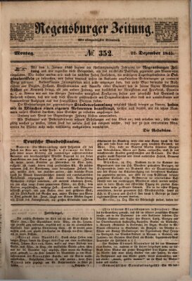 Regensburger Zeitung Montag 22. Dezember 1845