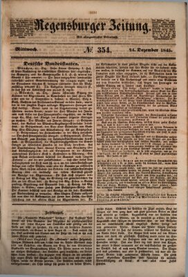 Regensburger Zeitung Mittwoch 24. Dezember 1845