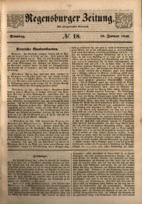 Regensburger Zeitung Sonntag 18. Januar 1846