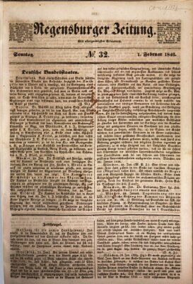 Regensburger Zeitung Sonntag 1. Februar 1846