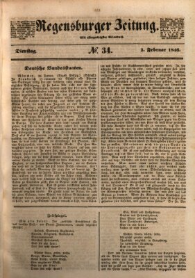 Regensburger Zeitung Dienstag 3. Februar 1846