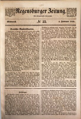 Regensburger Zeitung Mittwoch 4. Februar 1846