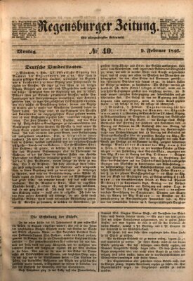 Regensburger Zeitung Montag 9. Februar 1846