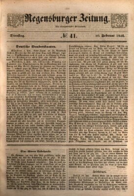 Regensburger Zeitung Dienstag 10. Februar 1846