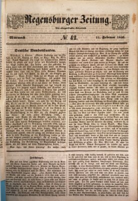 Regensburger Zeitung Mittwoch 11. Februar 1846