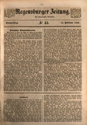 Regensburger Zeitung Donnerstag 12. Februar 1846