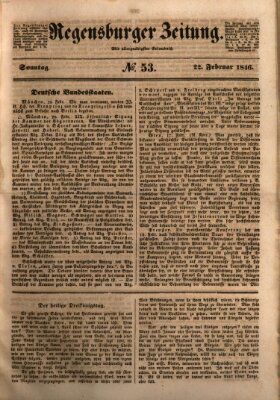 Regensburger Zeitung Sonntag 22. Februar 1846