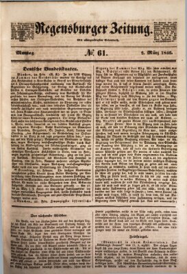 Regensburger Zeitung Montag 2. März 1846