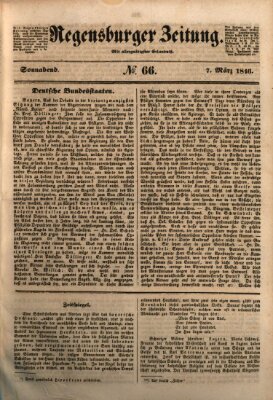 Regensburger Zeitung Samstag 7. März 1846