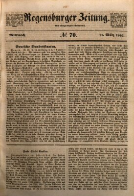 Regensburger Zeitung Mittwoch 11. März 1846