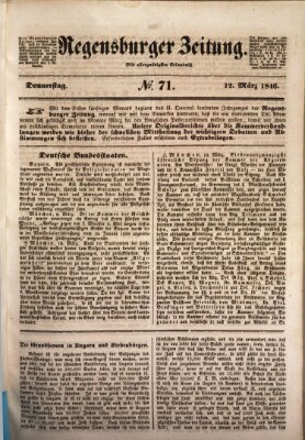 Regensburger Zeitung Donnerstag 12. März 1846