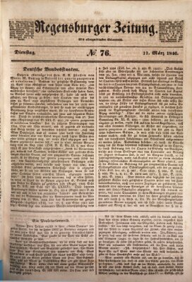 Regensburger Zeitung Dienstag 17. März 1846