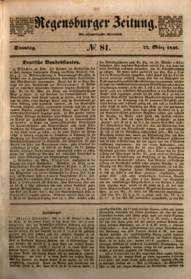 Regensburger Zeitung Sonntag 22. März 1846