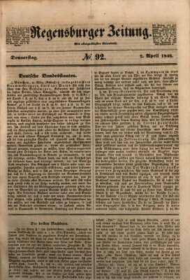 Regensburger Zeitung Donnerstag 2. April 1846