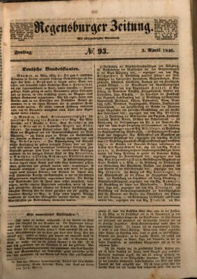 Regensburger Zeitung Freitag 3. April 1846