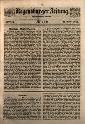 Regensburger Zeitung Freitag 24. April 1846