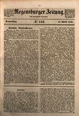 Regensburger Zeitung Donnerstag 30. April 1846