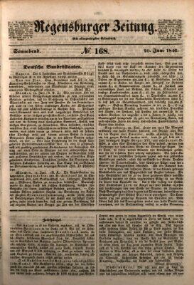 Regensburger Zeitung Samstag 20. Juni 1846