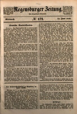 Regensburger Zeitung Mittwoch 24. Juni 1846