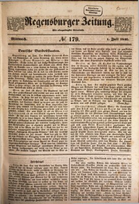 Regensburger Zeitung Mittwoch 1. Juli 1846