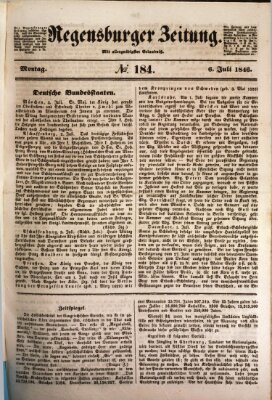 Regensburger Zeitung Montag 6. Juli 1846