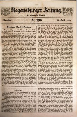 Regensburger Zeitung Sonntag 12. Juli 1846