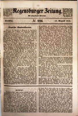 Regensburger Zeitung Dienstag 18. August 1846