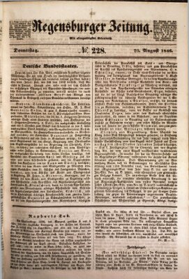 Regensburger Zeitung Donnerstag 20. August 1846