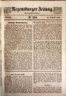 Regensburger Zeitung Montag 24. August 1846