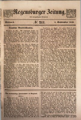 Regensburger Zeitung Mittwoch 2. September 1846