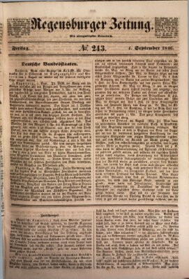 Regensburger Zeitung Freitag 4. September 1846