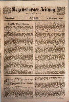 Regensburger Zeitung Samstag 5. September 1846