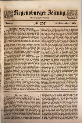 Regensburger Zeitung Freitag 18. September 1846