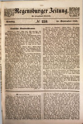 Regensburger Zeitung Sonntag 20. September 1846