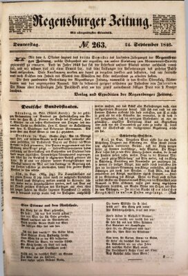 Regensburger Zeitung Donnerstag 24. September 1846