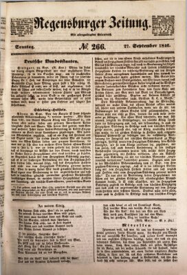 Regensburger Zeitung Sonntag 27. September 1846