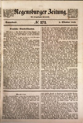 Regensburger Zeitung Samstag 3. Oktober 1846