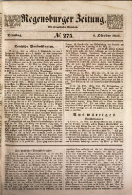 Regensburger Zeitung Dienstag 6. Oktober 1846