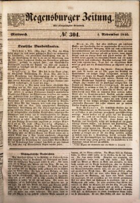 Regensburger Zeitung Mittwoch 4. November 1846