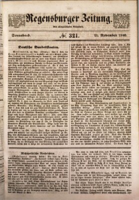 Regensburger Zeitung Samstag 21. November 1846