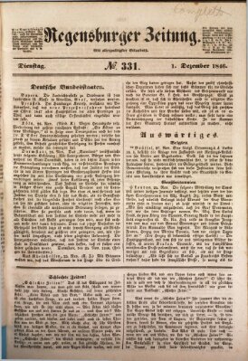 Regensburger Zeitung Dienstag 1. Dezember 1846